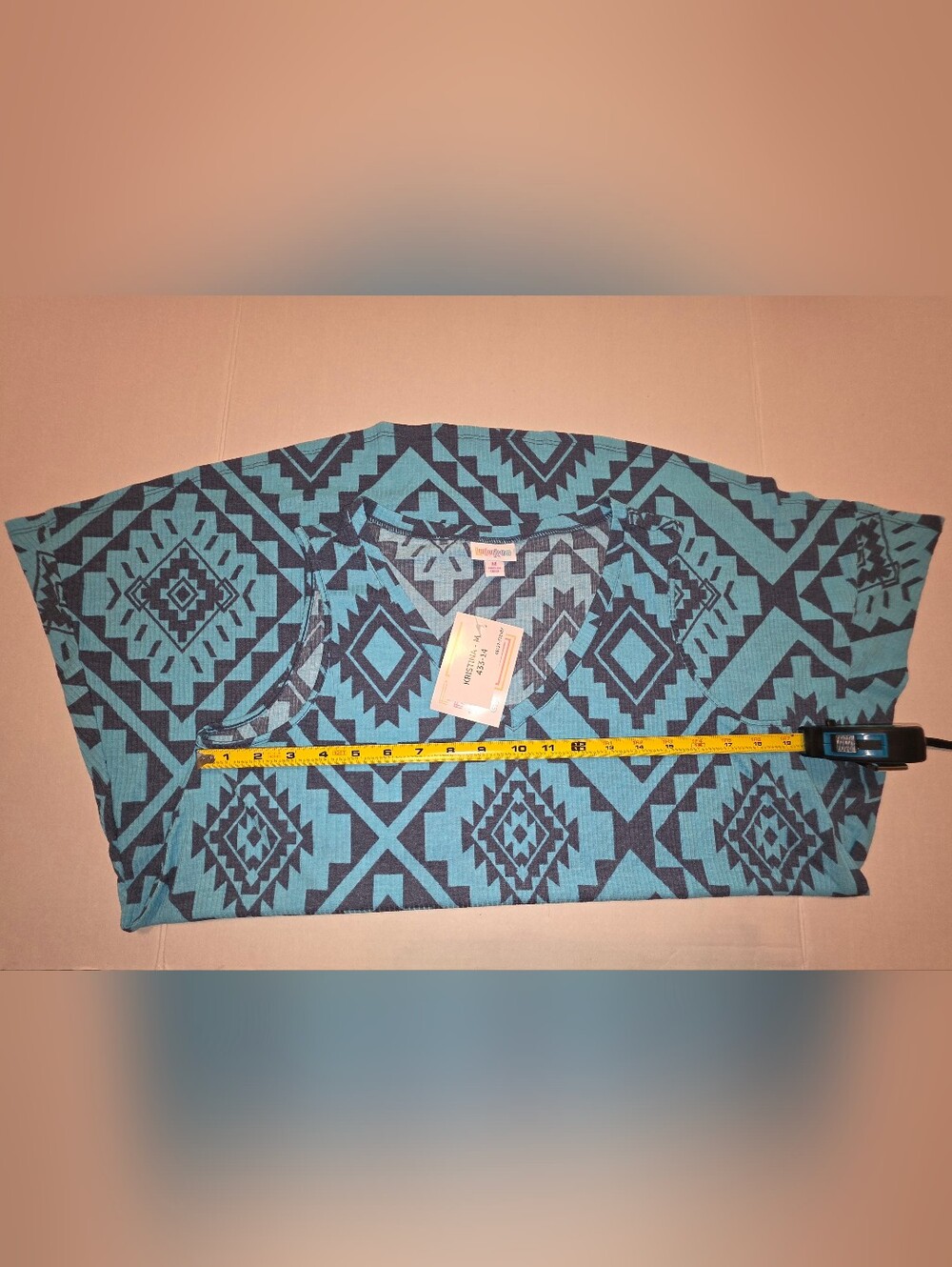 LuLaRoe KristinaTank NWT Teal and Black Geometric Retail$32 - Picture 4 of 4
